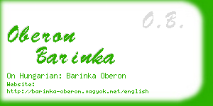 oberon barinka business card
